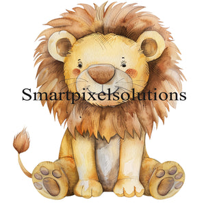 Löwenset 10 unterschiedliche Löwendesigns im Illustrationsstil